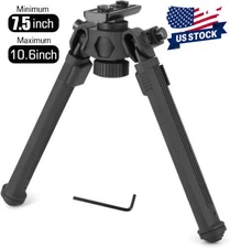 M-lok Rifle Bipod Tactical Adjustable Bipod Mount Rail Mount 7.5-10.6'' Aluminum