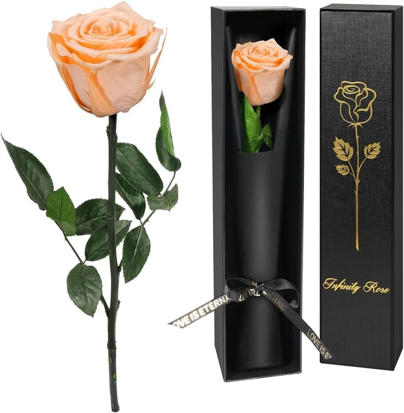 Ewige Rose Mit Stiel In Geschenkbox FüR Frauen, Muttertag, Valentinstag Geschenk-image