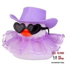 Rubber Duck Car Ornament, Cute White Duck Car Dashboard A21-white-purple Skirt