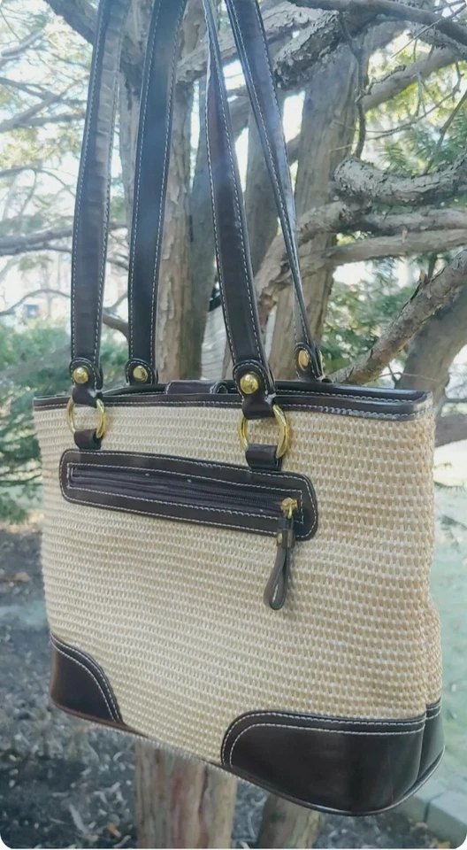 GIANI BERNINI Boho Mimbre Trenzado Paja Tejido Bolso de Hombro Bolso/Cartera Foto 4 de 4