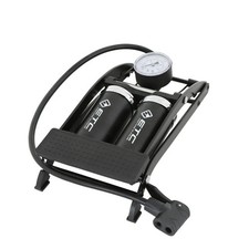 ETC SFP1000 FOOT BICYCLE PUMP WITH DOUBLE BARREL AND DUAL HEAD BLACK MEDIUM