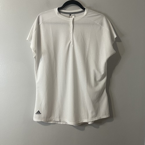 ADIDAS Essential Crew Golf Shirt Size XL White NEW Short Sleeve Athletic Sporty - Picture 3 of 9