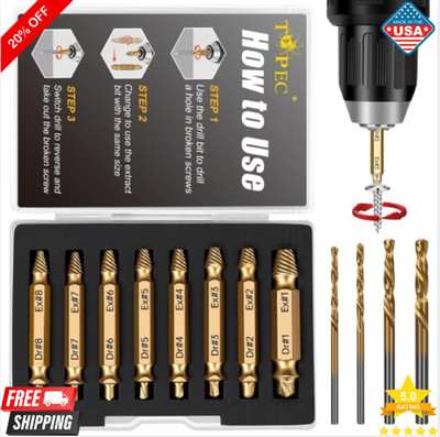 13-Pcs Screw Extractor Set Easy Out Drill Bits Set for Removing Stripped Screws