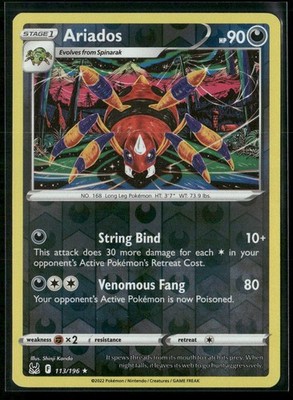 Ariados SWSH11: Lost Origin 113/196 Reverse Holo NM