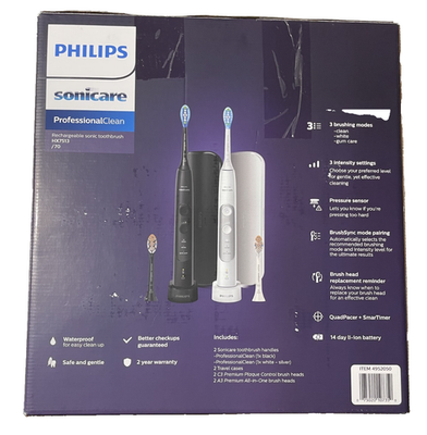 #ad Philips Sonicare Professional Clean Power Toothbrush 2Pc HX7513 70 Open Box $58.96