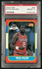 MOSES MALONE PSA 8 1986-87 FLEER BASKETBALL #69 BULLETS 2106