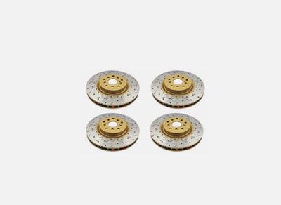 DBA 4000 FRONT REAR DRILLED & SLOTTED BRAKE ROTORS FOR 2008 - 2017 SUBARU STI