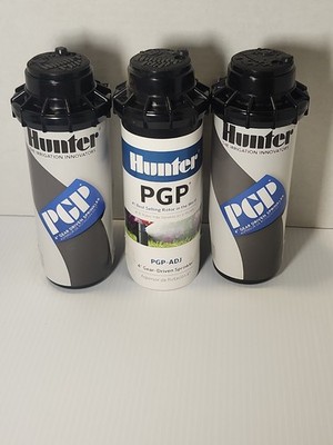 3 Hunter Industries 4'' Pop-Up Rotary PGP Gear-Drive Sprinkler Heads - NIB