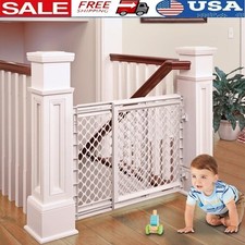 Safety Stair Gate Swinging Baby Gate Stairs One-Handed Operation Durable Plastic