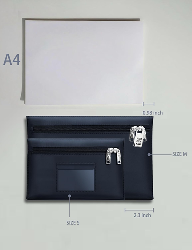 Abschließbare Banktasche groß 12,2x8,2 cm S mit Reißverschluss Verschluss Bankpfandtaschen - Bild 2 von 7