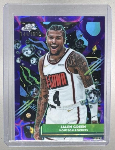 Jalen Green 2025 Topps Cosmic Chrome #33 Purple Nebula Refractor /150
