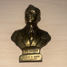 Bust Yuri Gagarin Spaceman 1st Astronaut Vintage Bronze Figurine Sculpture USSR