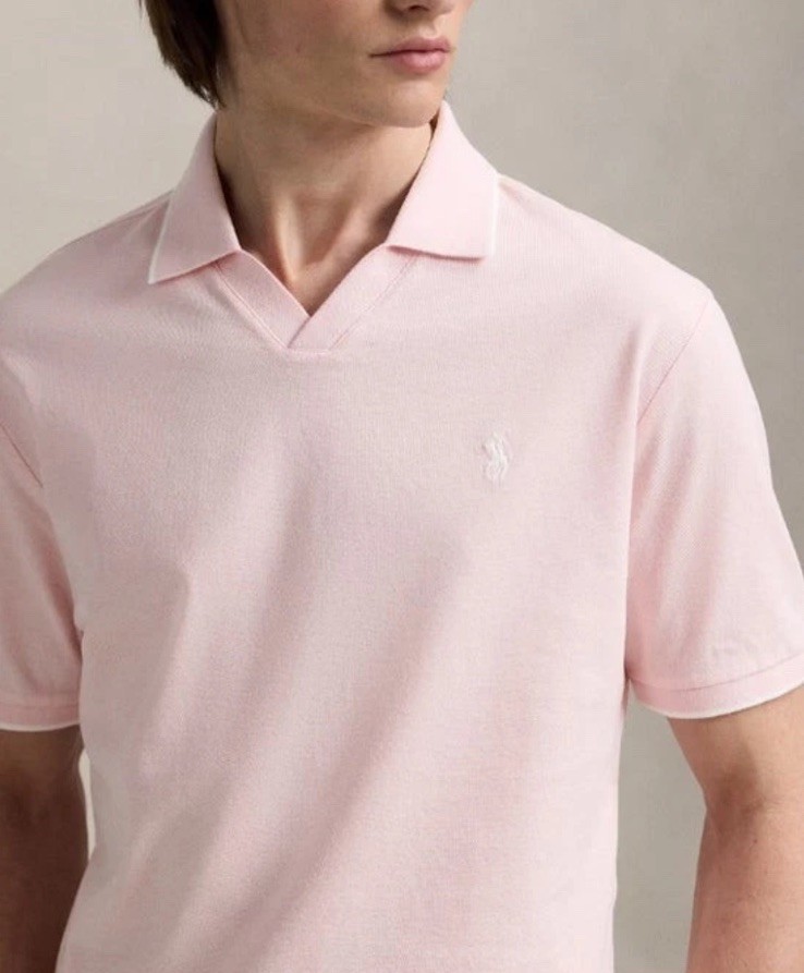Polo Ralph Lauren Mens Jacquard Mesh Polo Shirt in  Pink Size XXL image 3