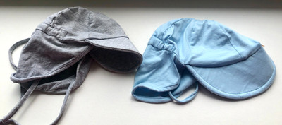 NEU FURTALK 2 Baby-Mützen UV-Schutz UPF 50+ Schirmmütze Nackenschutz  6-24 Mon.