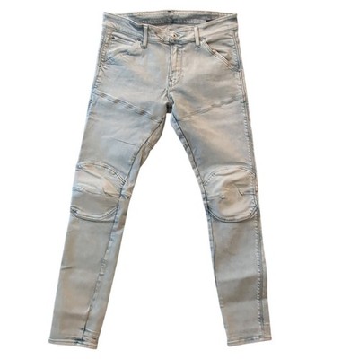 G-Star Raw 5620 3D Skinny Men Sz 36x32 (34x31.5) Jean Light Wash Double Knee EUC