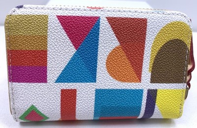 Dooney & Bourke Art Deco Large Zip Around Credit Card Case White
