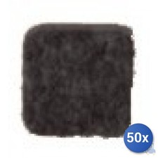 50x Feltrino Adesivo Quadro-Rettangolare Marrone Mm 20X20 Pz 10