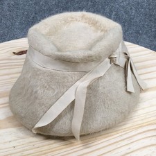 Vintage Betmar Classic Fur Bucket Hat Womens One Size Beige Retro Chic