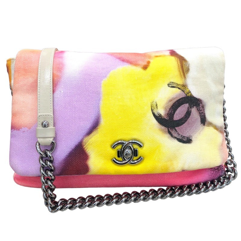 CHANEL Flower Power Canvas Shoulder Bag with SHW 1957