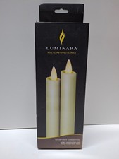 As-is Luminara Flameless Taper Candles 2Pack of 8'' candlesticks Ivory 