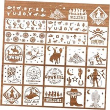 Western Cowboy Cowgirl Painting Stencils - 20 Reusable western cowboy