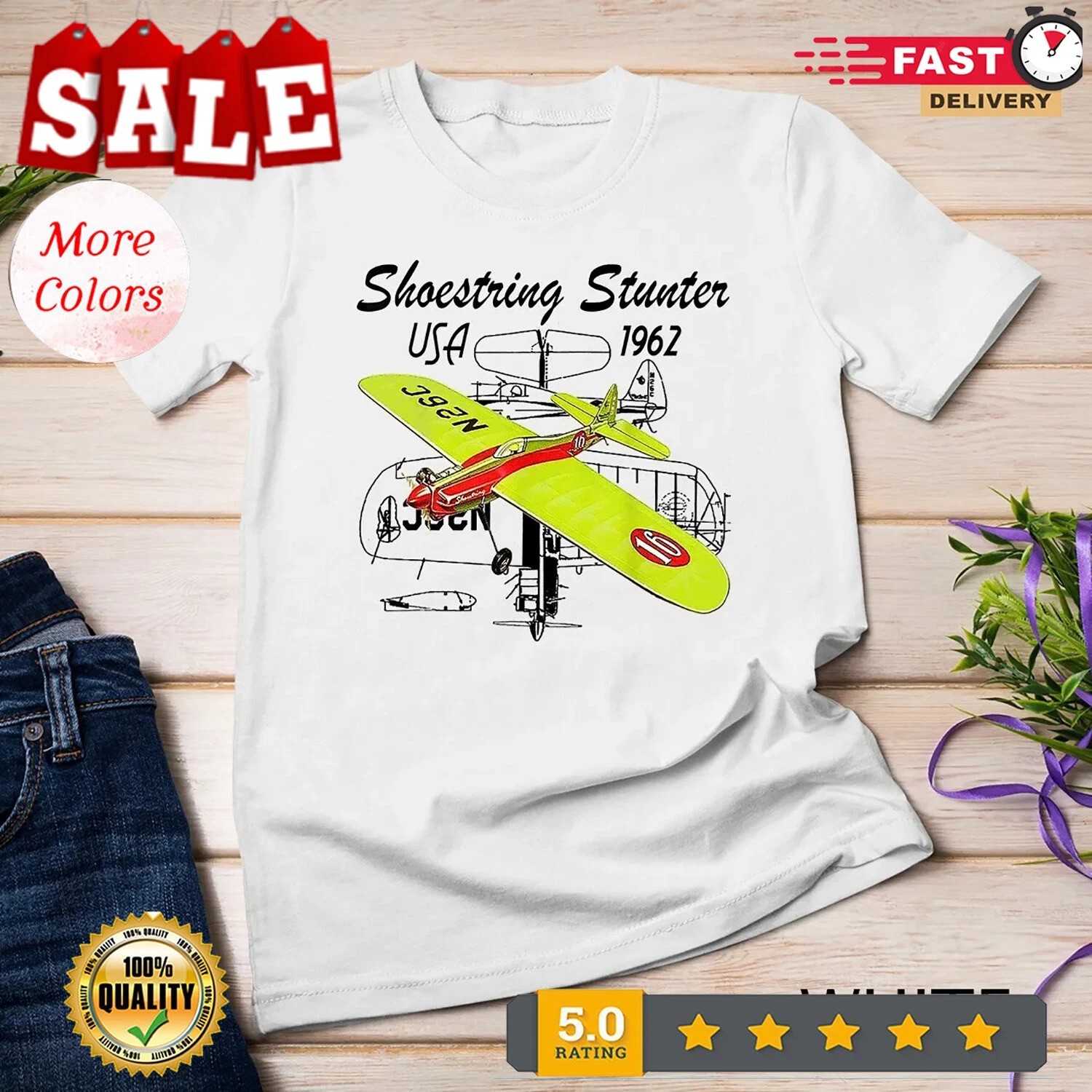 Shoestring Stunter Control Line RC Model Airplane T-Shirt Unisex T-shirt