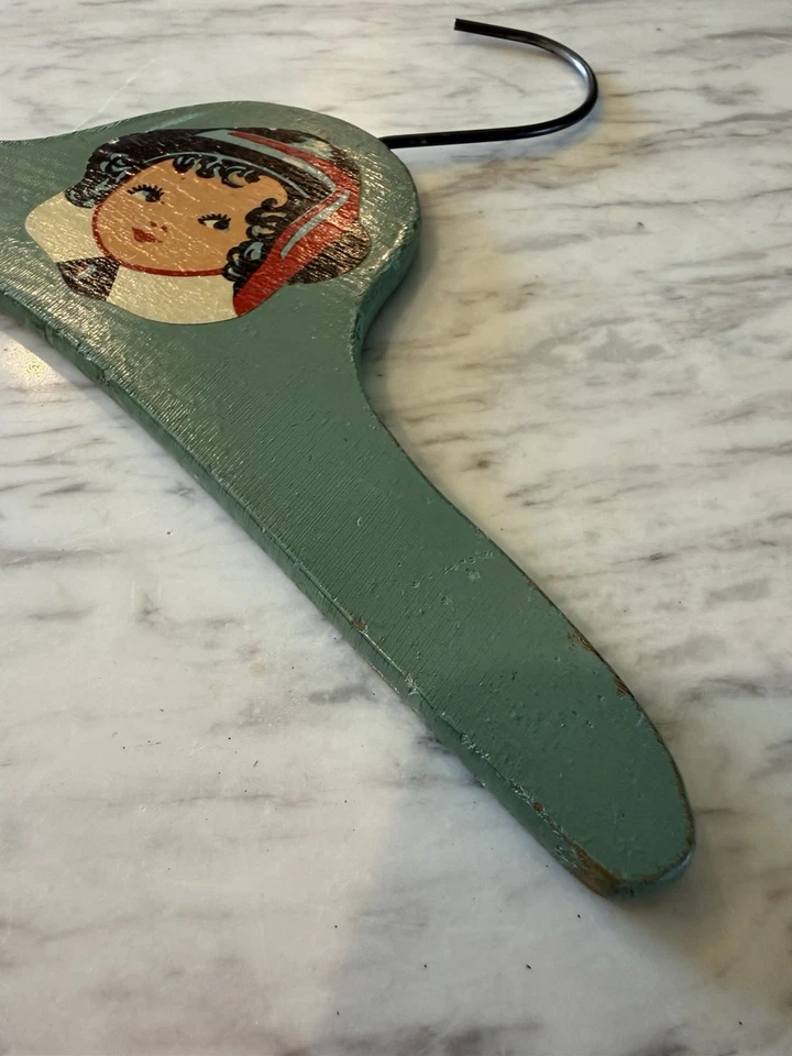 Antique Art Deco 1920s 20s 1930s Wood Wooden Kids Kid's Child's Clothes Hanger - Image 4 of 4