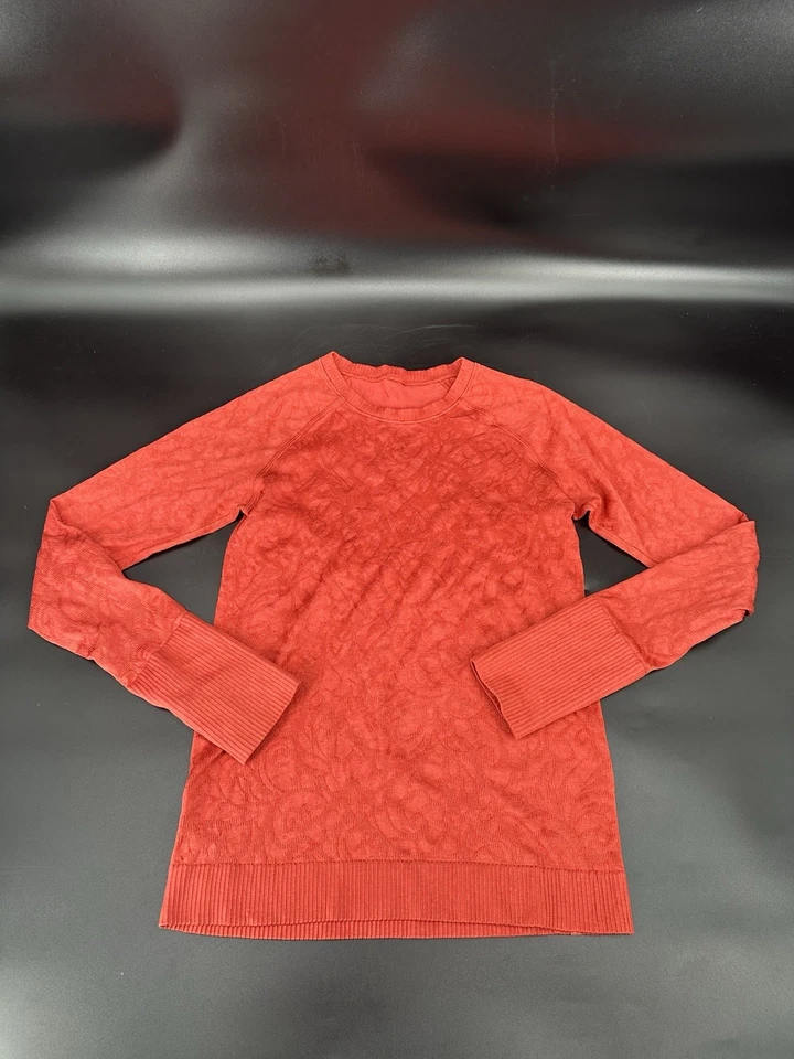 Pullover Lululemon Rest Less Aries Naranja Floral Manga Larga Para Mujer Talla 10? Foto 2 de 4