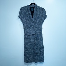 Maeve Anthropologie Marled Gray Surplice Cinched Dress Size Medium