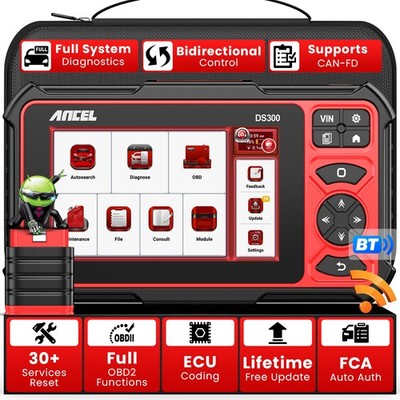 ANCEL DS300 OBD2 Scanner Bi-directional Test Engine IMMO Key Programming Tool