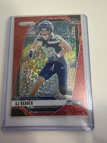 2024 Panini Prizm AJ Barner #304 Red Sparkle Prizm RC
