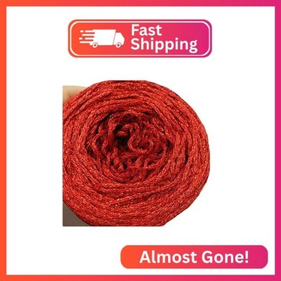 Clisil 100g DIY Red Lurex Shining Glitter Sparkle Metal Yarn - Crochet Thread fo