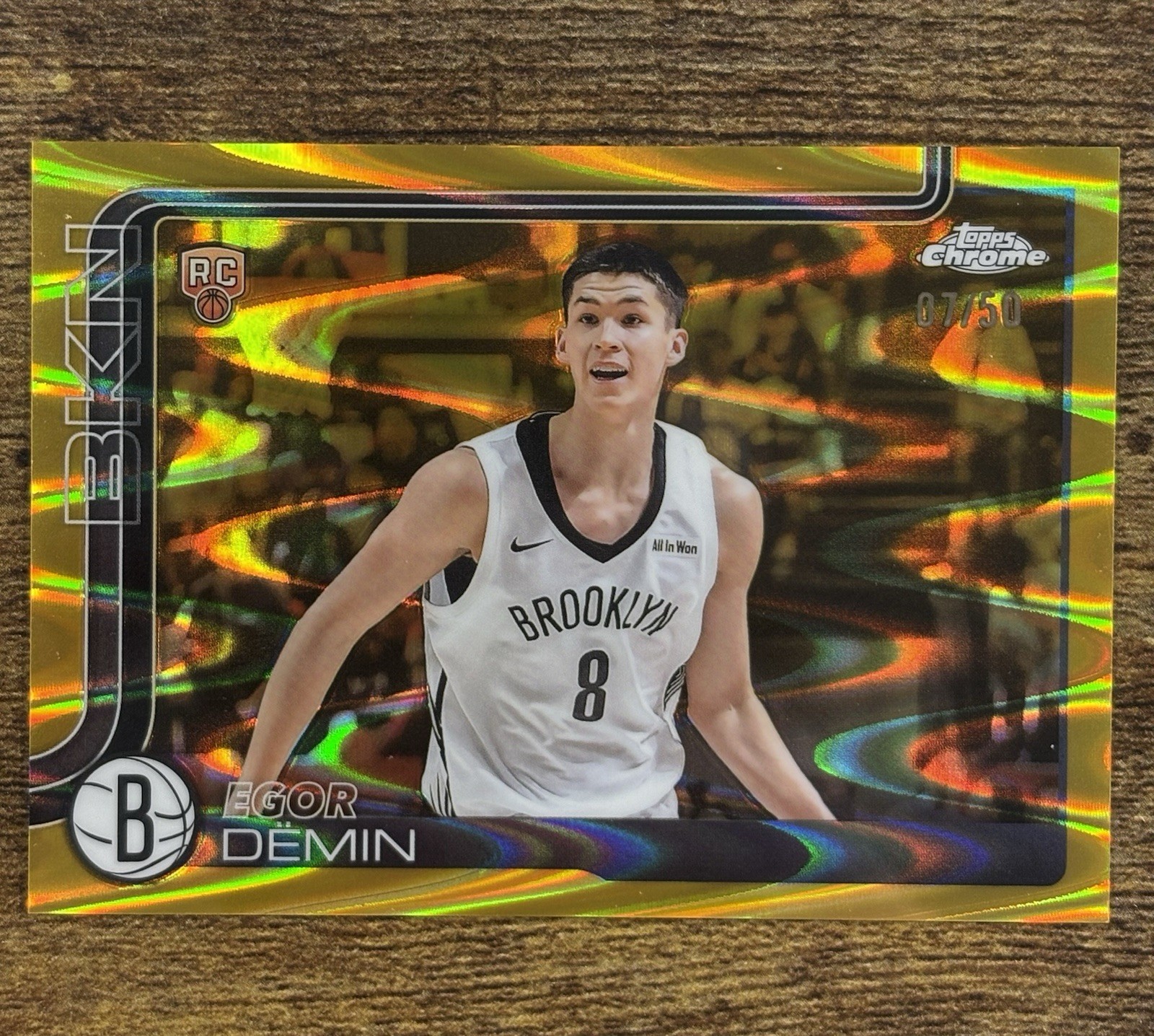 2025-26 Topps Chrome - Egor Demin #258 Gold RayWave Refractor /50 (RC)