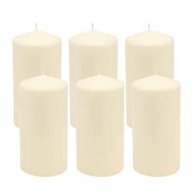 Stonebriar 6 Pack Tall 3 x 6 Inch 65 Hour Long Burning 3'' x 6'', Ivory 