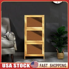 Minifigures Display Case 3-Tier Figure Diecast Car Shelf Cabinet W/ Acrylic Door