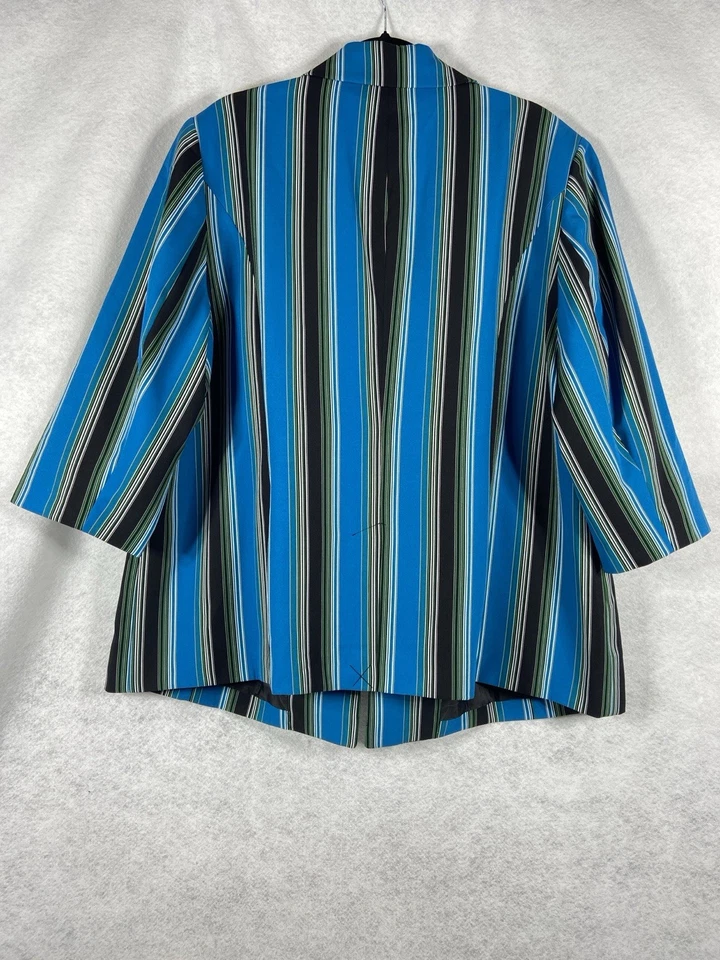 Traje pantalón INC International Concept para mujer 3X azul blazer botones a rayas Foto 4 de 4