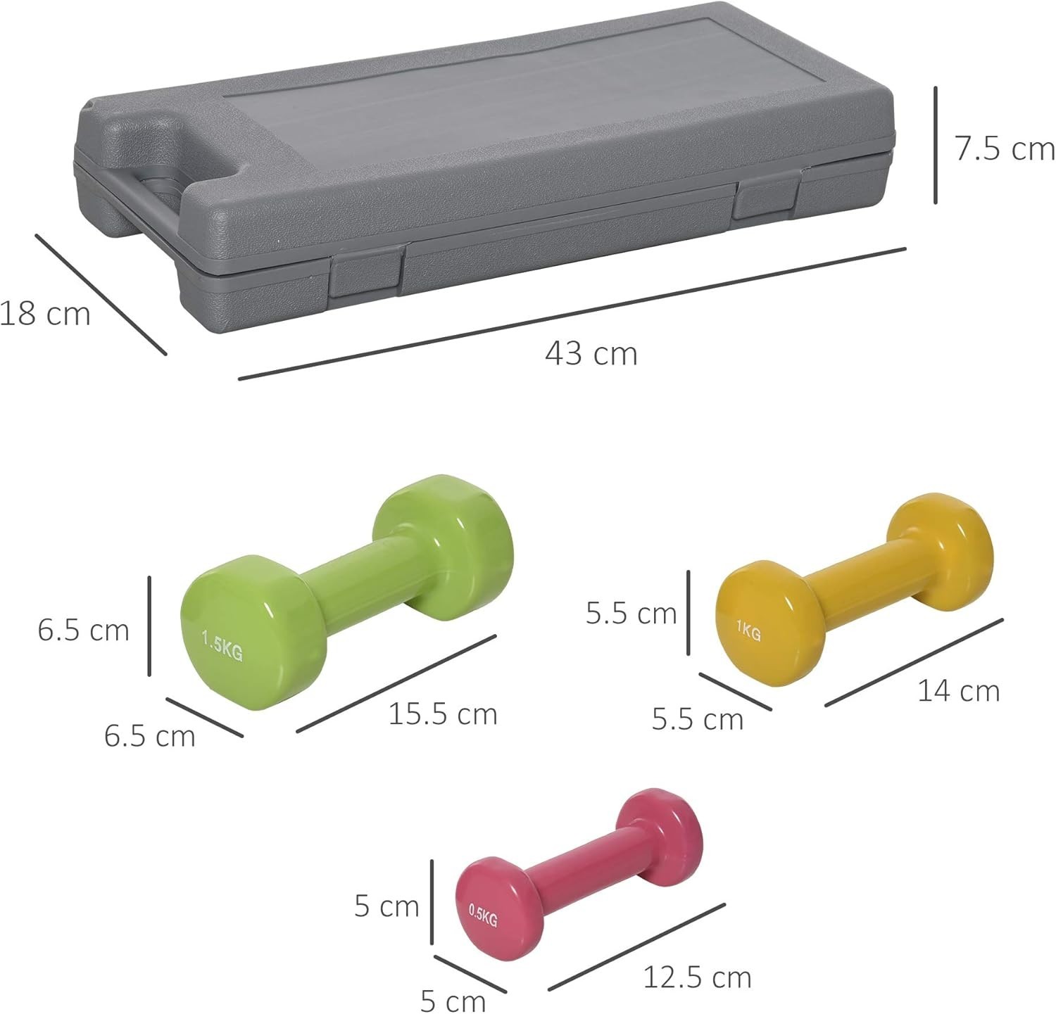Set di Manubri Pesi con Valigetta - 6 Pezzi foto 3