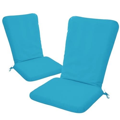 Juego de cojines para silla Adirondack de asiento de 2-18''x18'' y respaldo de 18''x27'', paquete de 2 verde azulado - Imagen 1 de 7