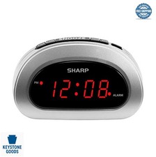 Small Digital Alarm Clock Red LED Display Snooze Battery Backup Top Button