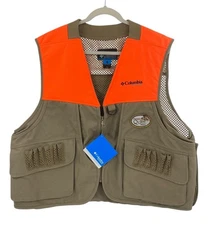 Columbia Hunting Cockbird Vest Men’s XL NWT Georgia Quail Hunt Orange Tan