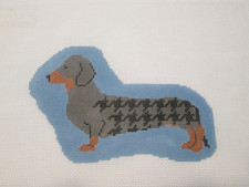 HOUNDSTOOTH DACHSHUND-FROOPY-HANDPAINTED NEEDLEPOINT CANVAS