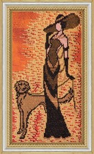 Bead Embroidery Kit "The lady with the dog" Stitching Handmade Beadwork