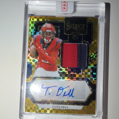 Panini 2023 Select Gold Prizm Tank Dell RC Auto Patch /10 Texans #RSM-NTD