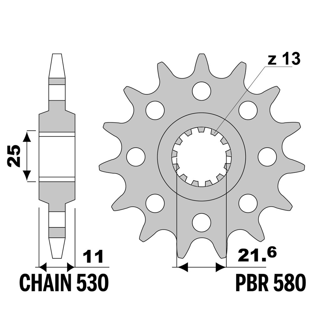 Pignon 17 dents PBR pas 530 améliore la transmission de votre YAMAHA FZR 1000