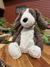 So Soft Jellycat 12 Fudge Dog Plush Stuffed Animal Authentic Puppy Bashful