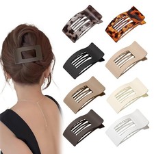 8 PCS French Flat Hair Clips for Women Girls,Matte Lay Flat Claw Clips, Large No