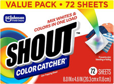 Shout Color Catcher Sheets for Laundry, Maintains Clothes Original Colors, 72 Co