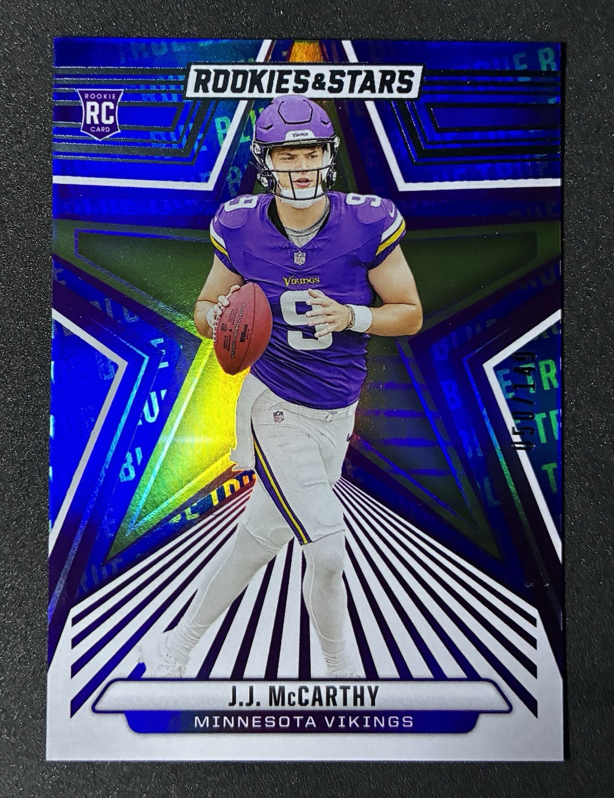 2024 Rookies & Stars true blue Rookie J.J. McCarthy Vikings /149
