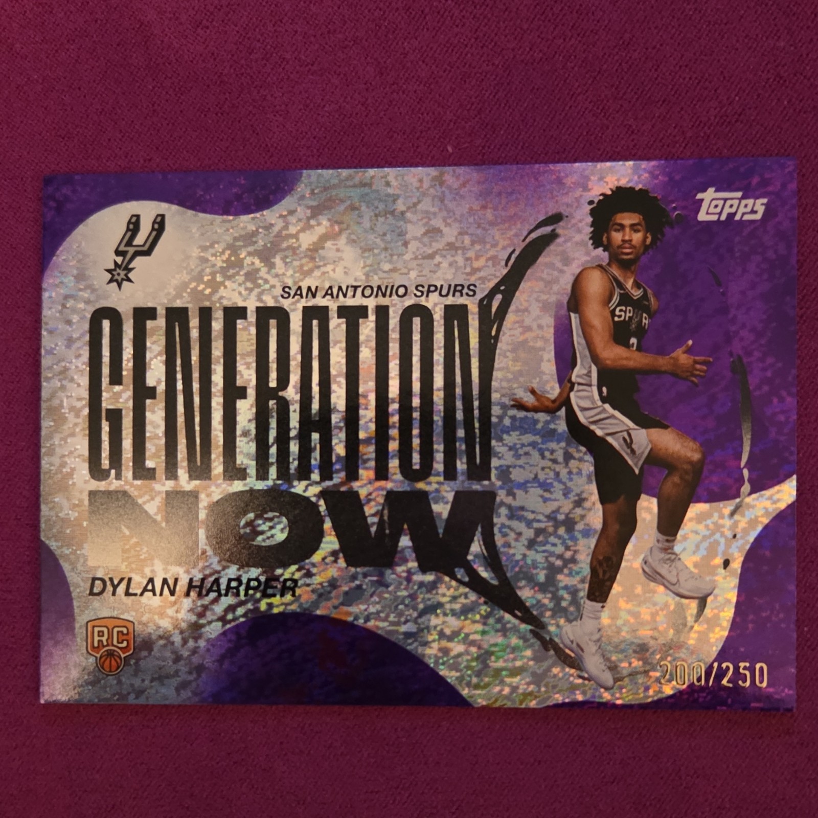 Topps 2025-26 Generation Now Dylan Harper GN-2 Purple Holofoil 200/250 Rookie