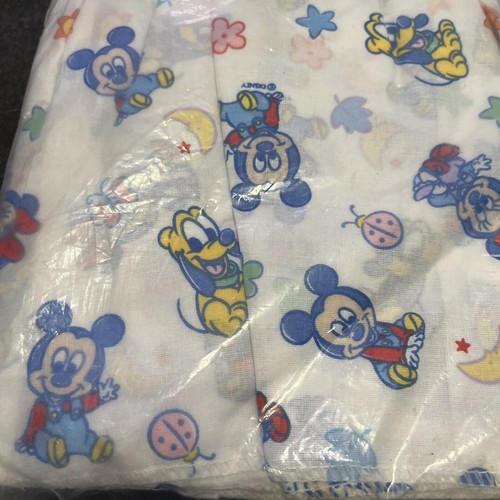 VTG Disney Baby Mickey Mouse Minnie Pluto Crib Bed Skirt Dust Ruffle Little - Picture 2 of 5